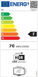 TCL 55Q6C QD-Mini LED TV, 4K HDR Premium 1000nits, Smart TV alimenté par Google (Dolby Vision IQ et Atmos, système Audio Onkyo 2.1, Motion Clarity Pro 144Hz, contrôle Vocal Mains Libres)