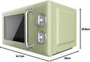 Cecotec Micro-Ondes Mécanique Proclean 3010 Retro Vert. 20 L, 700 W en 6 niveaux, minuterie jusqu'à 30 minutes, mode dégivrage, design vert vintage, finitions en acier.