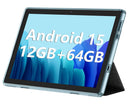 ECOPAD 10.1 Inch Tablet, Android 15 Tablets 12GB(4+8) RAM / 64GB ROM / 1TB SD Card Expansion, 1280x800 IPS HD Touchscreen, 6000mAh Battery, Bluetooth 5.0, Dual Cameras, GMS, Dual Band WiFi, Black