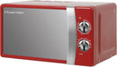 Russell Hobbs RHMM701R Micro-ondes manuel monofonction 700 W, 17 l, 5 niveaux de puissance, sonnerie et minuterie, fonction décongélation, nettoyage facile, rouge