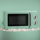 Cecotec Micro-Ondes Mécanique Proclean 3010 Retro Vert. 20 L, 700 W en 6 niveaux, minuterie jusqu'à 30 minutes, mode dégivrage, design vert vintage, finitions en acier.