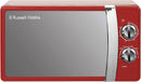 Russell Hobbs RHMM701R Micro-ondes manuel monofonction 700 W, 17 l, 5 niveaux de puissance, sonnerie et minuterie, fonction décongélation, nettoyage facile, rouge