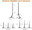 Amazon Basics Support TV universel pour téléviseurs LCD/LED/Plasma de 22" à 77" réglable en hauteur, compatible avec barres de son, supporte jusqu'à 36 kg et VESA 800 x 400 mm max, noir