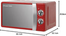 Russell Hobbs RHMM701R Micro-ondes manuel monofonction 700 W, 17 l, 5 niveaux de puissance, sonnerie et minuterie, fonction décongélation, nettoyage facile, rouge