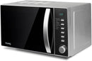 H.Koenig VIO2 – Micro-ondes multifonction compact 20L, 700W, Plateau tournant 24,5cm, 6 niveaux de puissance, Décongélation express, Minuterie jusqu’à 60 min – Design miroir noir