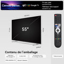 FPD 55-inch Smart TV Google TV 4K UHD with Google Play and Google Cast Built-in, HDR 10, Dolby Vision Dolby Atmos, MEMC, Voice Remote, Stream Live TV(Canvas-Series, CG55-C1, 2024 Model)