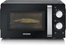 SEVERIN Four à micro-ondes 17 L, Four micro-onde 700 W pour décongeler, chauffer et réchauffer, Micro-onde avec 6 niveaux de puissance, Minuteur 30 min, Plateau tournant (Ø 24,5 cm), Noir, MW 7886
