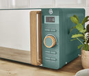 Swan Nordic Micro-ondes numérique 20 L, 6 niveaux de fonctionnement, 800 W de puissance, minuterie 30 min, nettoyage facile, mode dégivrage, design moderne, poignée effet bois, vert mat