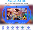 Kids Tablet 7 inch Android 12, 4GB RAM 32GB ROM, 512GB Expandable, with Parental Control, WiFi, Bluetooth, Dual Camera with Silicone Case, 1PCS(Blue)