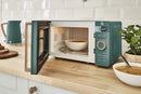 Swan Nordic Micro-ondes numérique 20 L, 6 niveaux de fonctionnement, 800 W de puissance, minuterie 30 min, nettoyage facile, mode dégivrage, design moderne, poignée effet bois, vert mat
