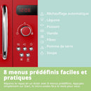 Comfee CMSRO 20 di rd Micro-ondes rétro avec 8 menus automatiques, 5 niveaux de puissance de cuisson, bouton de cuisson express, 20 L, 800 W, rouge passionné