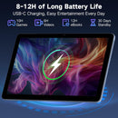Android Tablet 10 Inch, Android 15 Tablets 2025 for Adults, Octa-Core, 12GB RAM,128GB Storage(2TB Expandable), Large Touch Screen Tablet with 10H Battery Life,WiFi & Bluetooth 5.0,Gray Blue