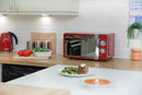 Russell Hobbs RHMM701R Micro-ondes manuel monofonction 700 W, 17 l, 5 niveaux de puissance, sonnerie et minuterie, fonction décongélation, nettoyage facile, rouge
