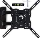 Amazon Basics Support mural pivotant et inclinable pour TV, moniteur plat et incurvé de 66-140 cm jusqu'à 36 kg/max. VESA 400 x 400 mm, Noir
