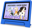 2025 Kids Tablet, 10.1 Inch Android 15 Tablet for Kids, 8+64GB Storage (1TB Expand), Octa-Core, WiFi 6, Pre-Installed Educational Apps, Parental Control, with EVA Protective Case, Eye Protection Mode
