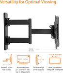 Amazon Basics Support mural pivotant et inclinable pour TV, moniteur plat et incurvé de 66-140 cm jusqu'à 36 kg/max. VESA 400 x 400 mm, Noir