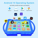 Kids Tablet 7 inch Android 12, 4GB RAM 32GB ROM, 512GB Expandable, with Parental Control, WiFi, Bluetooth, Dual Camera with Silicone Case, 1PCS(Blue)