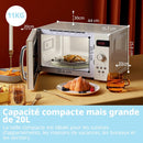 COMFEE' Micro-ondes Rétro avec 8 MENUS PRÉRÉGLÉS , 5 Niveaux de Puissance de Cuisson, 20 L, 800 W, Cuisson Express 30S, CMSRO 20di cr, Crème D'abricot
