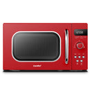 COMFEE' Micro-ondes Rétro avec 8 MENUS PRÉRÉGLÉS , 5 Niveaux de Puissance de Cuisson, 20 L, 800 W, Cuisson Express 30S, CMSRO 20di cr, Crème D'abricot