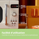 COMFEE' Micro-ondes Rétro avec 8 MENUS PRÉRÉGLÉS , 5 Niveaux de Puissance de Cuisson, 20 L, 800 W, Cuisson Express 30S, CMSRO 20di cr, Crème D'abricot