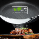9.5" Non Stick Frying Pans, Hybrid Ceramic Stainless Steel Pan, Skillet with Stay-Cool Handle, Non Toxic, PFAS PFOA PTFE Free, Dishwasher & Oven Safe, Induction, Compatible with All Cooktops