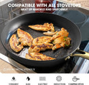 imarku Non Stick Frying Pans, 10 Inch Frying Pan with Lid, Professional Cast Iron Skillets Nonstick Frying Pan, Frying Pans Nonstick with Lid and Stay Cool Handle, Chrismas Gifts for Women and Men