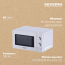 SEVERIN Four à micro-ondes 20 L, 700 W pour décongeler, chauffer et réchauffer, avec 5 niveaux de puissance, Minuteur 35 min, Plateau tournant (Ø 25,4 cm), blanc, MW 7770