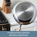 All-Clad D3 3-Ply Stainless Steel Fry Pan with Lid 10 Inch, Induction Compatible, Oven Broiler Safe 600F, Fast and Even Heat, Pots and Pans, Cooking Skillet Cookware, Stainless Steel