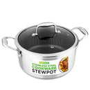NutriChef 7-Piece Tri-Ply Stainless Steel Frying Pan Set & Wok – Nonstick, Induction Compatible, Oven Safe, Scratch-Resistant, Dishwasher Safe