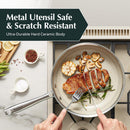 Redchef Non Stick Frying Pans, Hybrid Ceramic Frying Pan, Nonstick Skillet with Stay-Cool Handle, Non Toxic, PFAS PFOA & PTFE Free, Dishwasher & Oven Safe, Compatible with All Cooktops (8+10+12 inch)