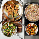 All-Clad D3 3-Ply Stainless Steel Fry Pan with Lid 10 Inch, Induction Compatible, Oven Broiler Safe 600F, Fast and Even Heat, Pots and Pans, Cooking Skillet Cookware, Stainless Steel
