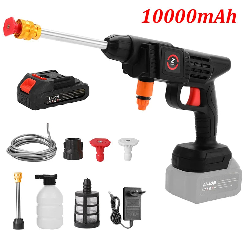 Washer Gun  Battery Wireless High Pressure Foam producer - 1500W 30Bar Car Water Gun for Auto Home Garden lever Machine. - 30000mAh