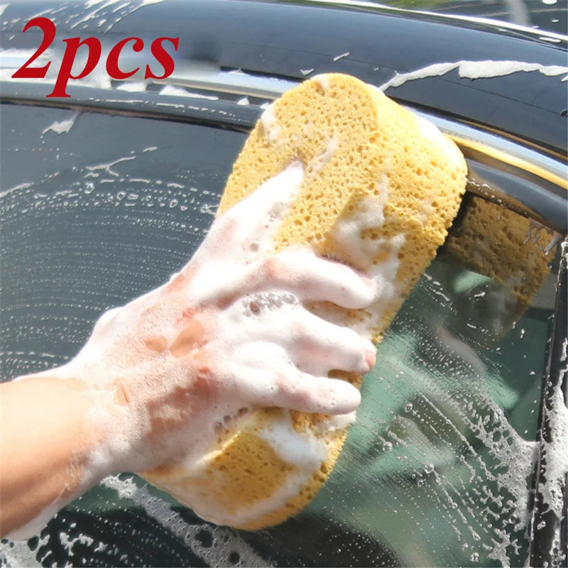 Car Wash Sponge Block Car Motorcycle Cleaning Supplies Large Size Sponge Brush Dusting Random Color Car Cleaning Tools. - 1/2Pcs