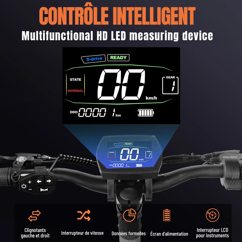 S13 adult Electric Scooter, range 75-90km,48V 20.8Ah, motor 1000W * 2, electric folding totinette, TODIMART