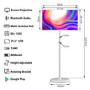 21.5Inch Portable Smart TV, Rolling & Height-Adjustable Android TV, 60HZ 1080P Touch Screen, 8000mAh Battery,13MP Camera,6G+128G