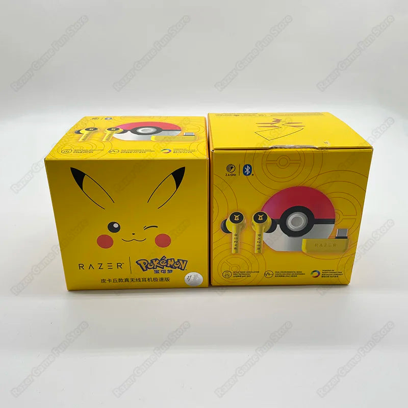 New Razer Pokemon Pikachu Edition HyperSpeed True Wireless Headsets Multi-Platform Bluetooth 5.2 and 2.4 GHz Wireless Earbuds
