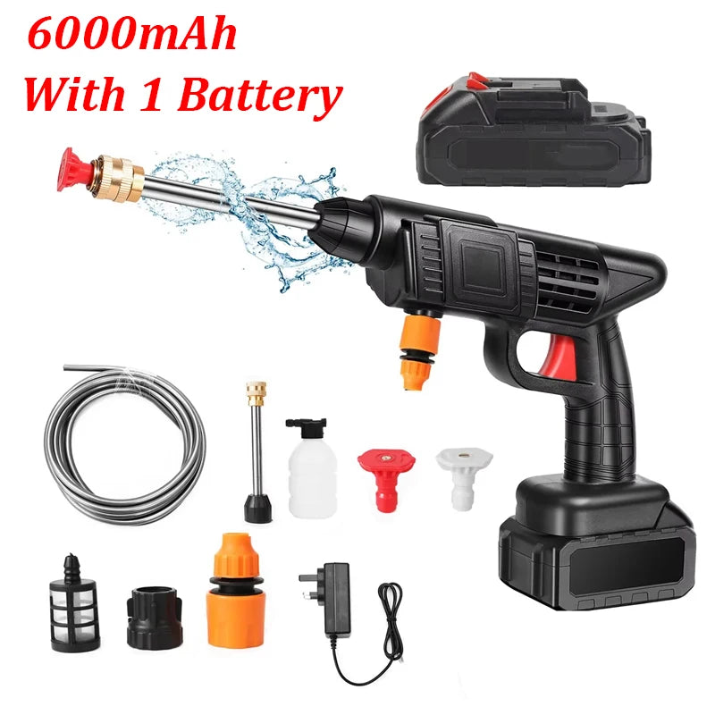 Washer Gun  Battery Wireless High Pressure Foam producer - 1500W 30Bar Car Water Gun for Auto Home Garden lever Machine. - 30000mAh