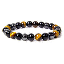1 Natural Black Obsidian Hematite Tiger Eye Bead Bracelet For Men Magnetic Health Protection For Women Soul Jewelry - BUY ABROAD NOW