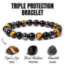 1 Natural Black Obsidian Hematite Tiger Eye Bead Bracelet For Men Magnetic Health Protection For Women Soul Jewelry - BUY ABROAD NOW