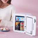 4L Mini Refrigerator Multifunction Cosmetics Cosmetic Dormitory Cooler Fridge Dual-use for Home Car Small Portable Fridge Mirror