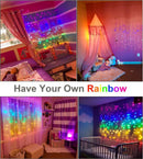 LED Rainbow Icicle Curtain String Lights for Bedroom Wall Background