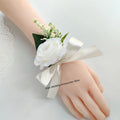 Bridal bouquet for bridesmaid, white silk flowers,