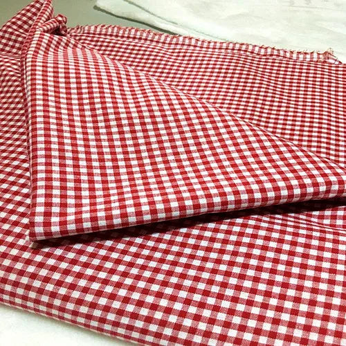 Cotton Plaid Fabric By The Meter for Sewing Shirts Clothing Dresses Tablecloth Coats Black White Red Soft Breathable Comfortable