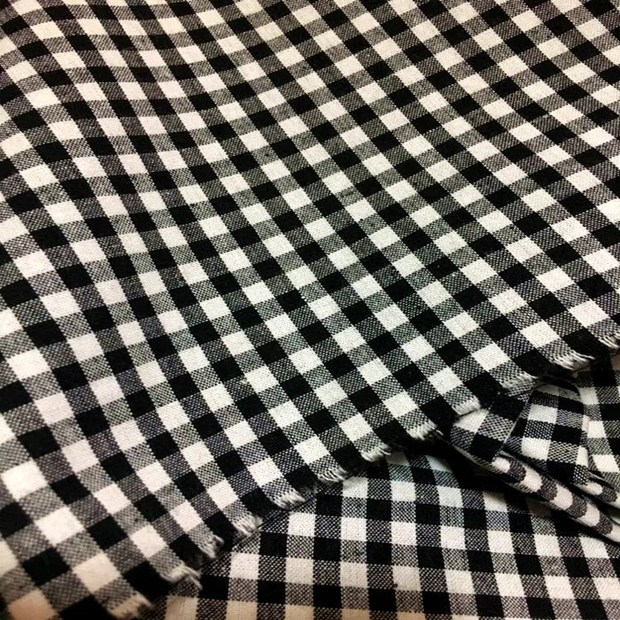 Cotton Plaid Fabric By The Meter for Sewing Shirts Clothing Dresses Tablecloth Coats Black White Red Soft Breathable Comfortable