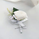Bridal bouquet for bridesmaid, white silk flowers,