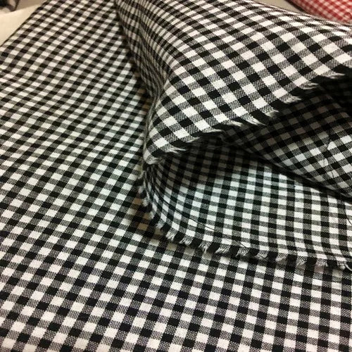 Cotton Plaid Fabric By The Meter for Sewing Shirts Clothing Dresses Tablecloth Coats Black White Red Soft Breathable Comfortable