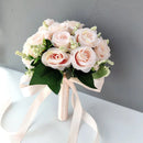 Bridal bouquet for bridesmaid, white silk flowers,
