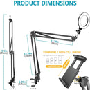 LED Selfie Ring Light Phone Stand With Folding Arm Circle Fill Light Dimmable Tripod Photography RingLight For YouTobe Streaming