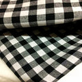 Cotton Plaid Fabric By The Meter for Sewing Shirts Clothing Dresses Tablecloth Coats Black White Red Soft Breathable Comfortable