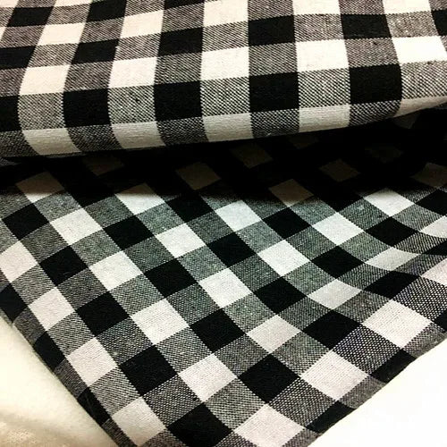 Cotton Plaid Fabric By The Meter for Sewing Shirts Clothing Dresses Tablecloth Coats Black White Red Soft Breathable Comfortable